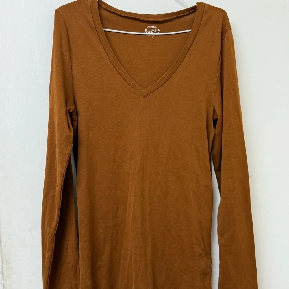 J. Crew Women's Brown V-Neck Blouse